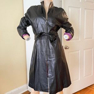 Leather women coat